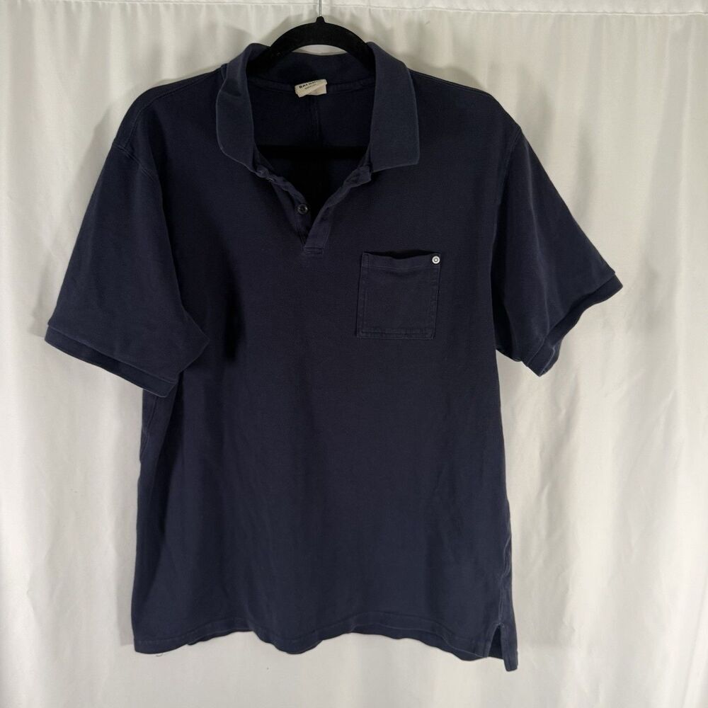 Baldwin Polo Men's Large Navy Blue Short Sleeve Collared Pullover